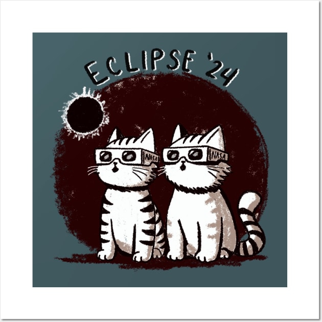 Solar Eclipse Cats Wall Art by KilkennyCat Art